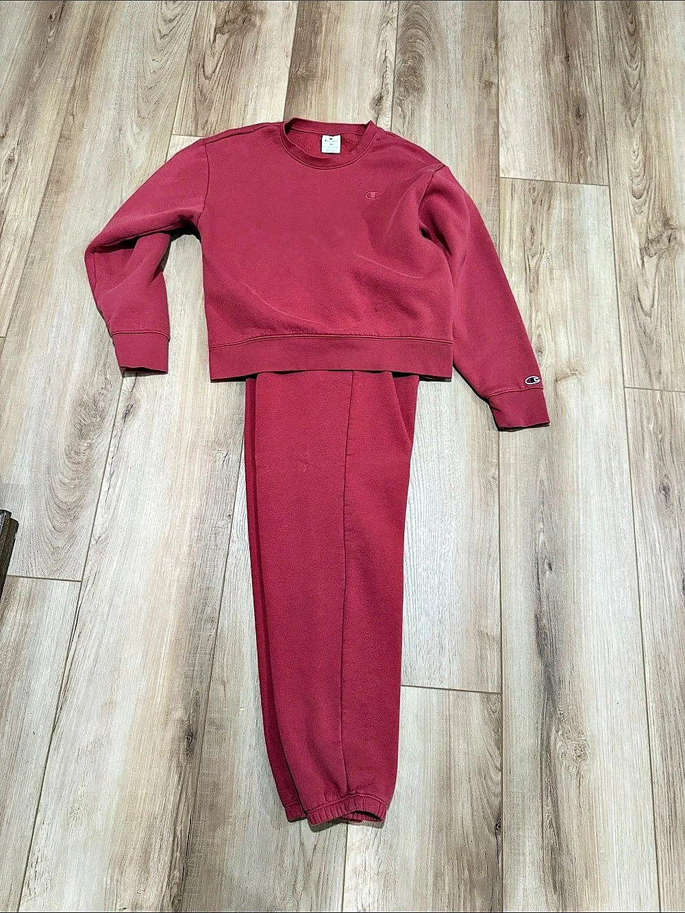 Champion Red Sweatshirt & Jogger Set Like New